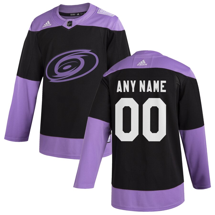 Carolina Hurricanes Adidas Hockey Fights Cancer Custom Practice Jersey Black->customized nhl jersey->Custom Jersey